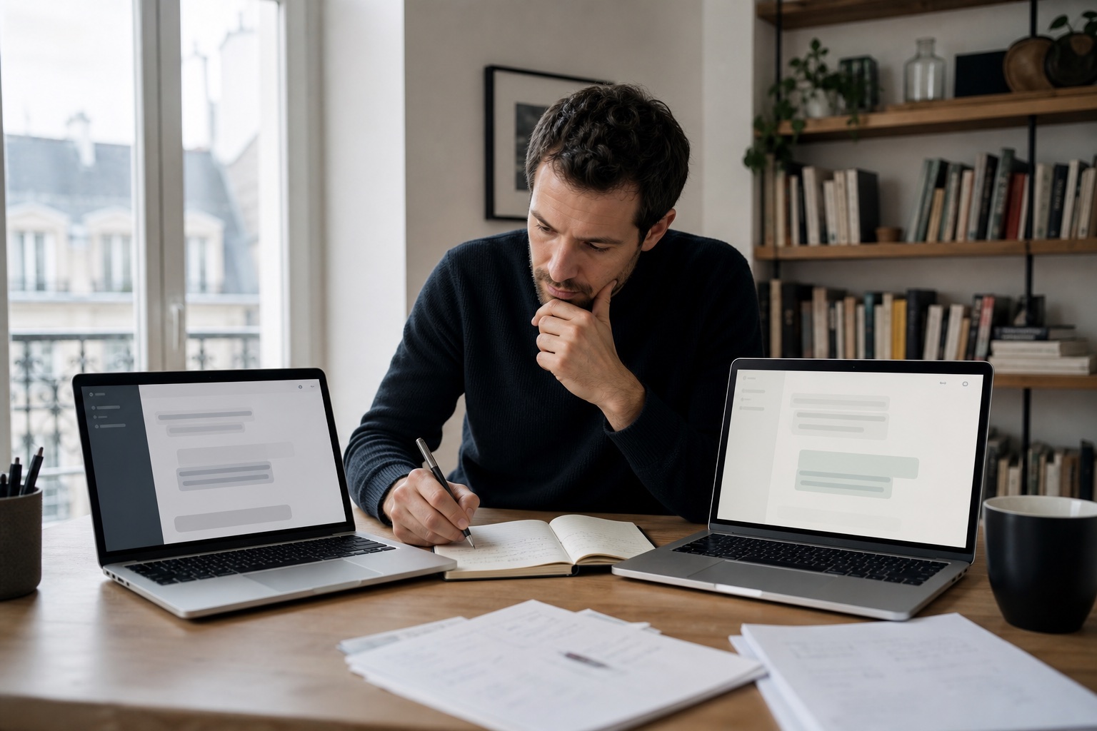 Freelance comparant deux assistants IA sur un travail réel