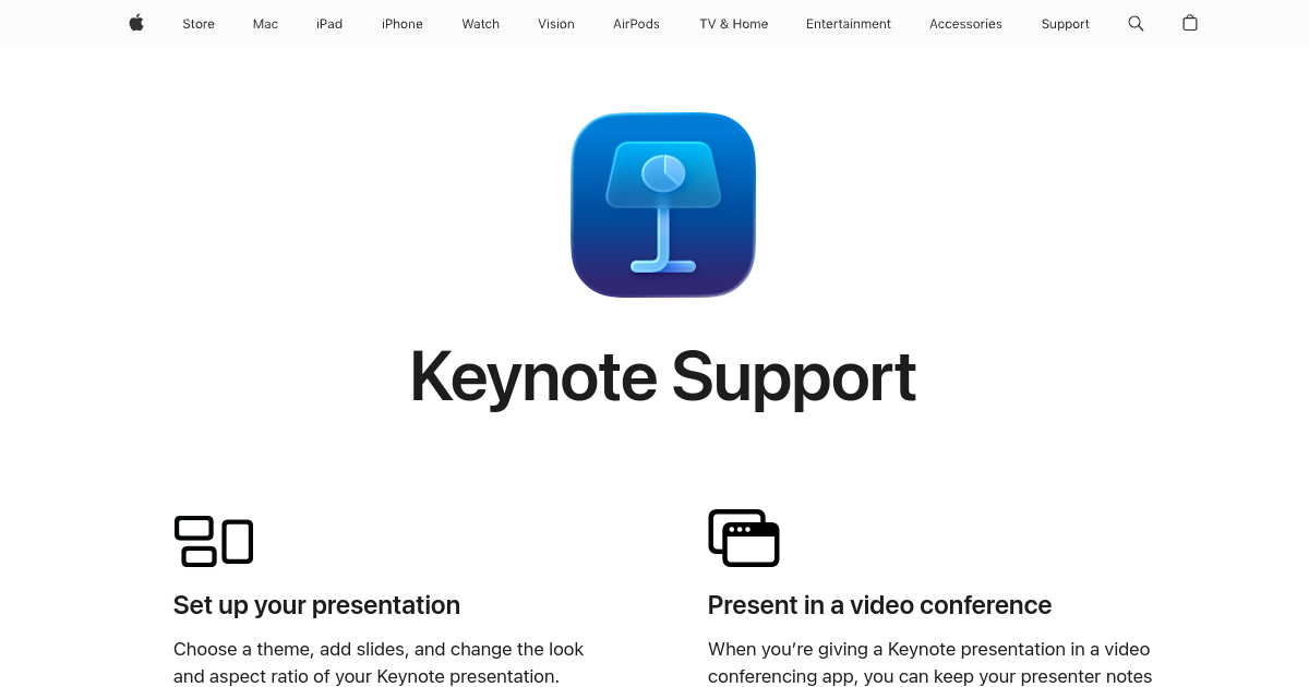 Aperçu de Keynote